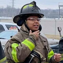 Kinloch, MO, firefighter Arlydia Bufford. Kinloch, MO, firefighter Arlydia Bufford.