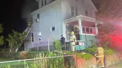 Firefighters rescued two occupatants from a burning home