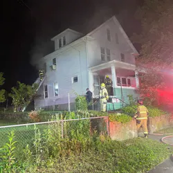Firefighters rescued two occupatants from a burning home