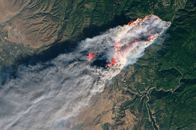 NASA satellite imagery shows the immensity of the 2018 Camp Fire in northern California.