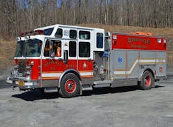 Members reported braking and handling issues in this example of an overweight apparatus that had a front axle rating of 21,500 pounds and an in service weight 21,720 pounds without personnel, and a rear axle rating 31,000 pounds with an in service weight of 30,180 pounds. Members reported braking and handling issues in this example of an overweight apparatus that had a front axle rating of 21,500 pounds and an in service weight 21,720 pounds without personnel, and a rear axle rating 31,000 pounds with an in service weight of 30,180 pounds.