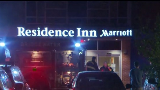 Bridgewater, MA, firefighters rescued an unconscious man from a burning hotel room early Thursday.