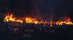 Firefighters battled a massive blaze that broke out at an apartment complex in Chester County on Thursday.