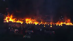 Firefighters battled a massive blaze that broke out at an apartment complex in Chester County on Thursday.