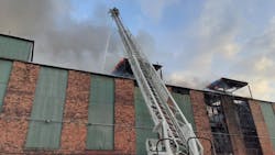 Firefighters from two dozen departments battled a blaze that broke out at a nearly 100-year-old railway in Benton, OH, on Thursday. Firefighters from two dozen departments battled a blaze that broke out at a nearly 100-year-old railway in Benton, OH, on Thursday.