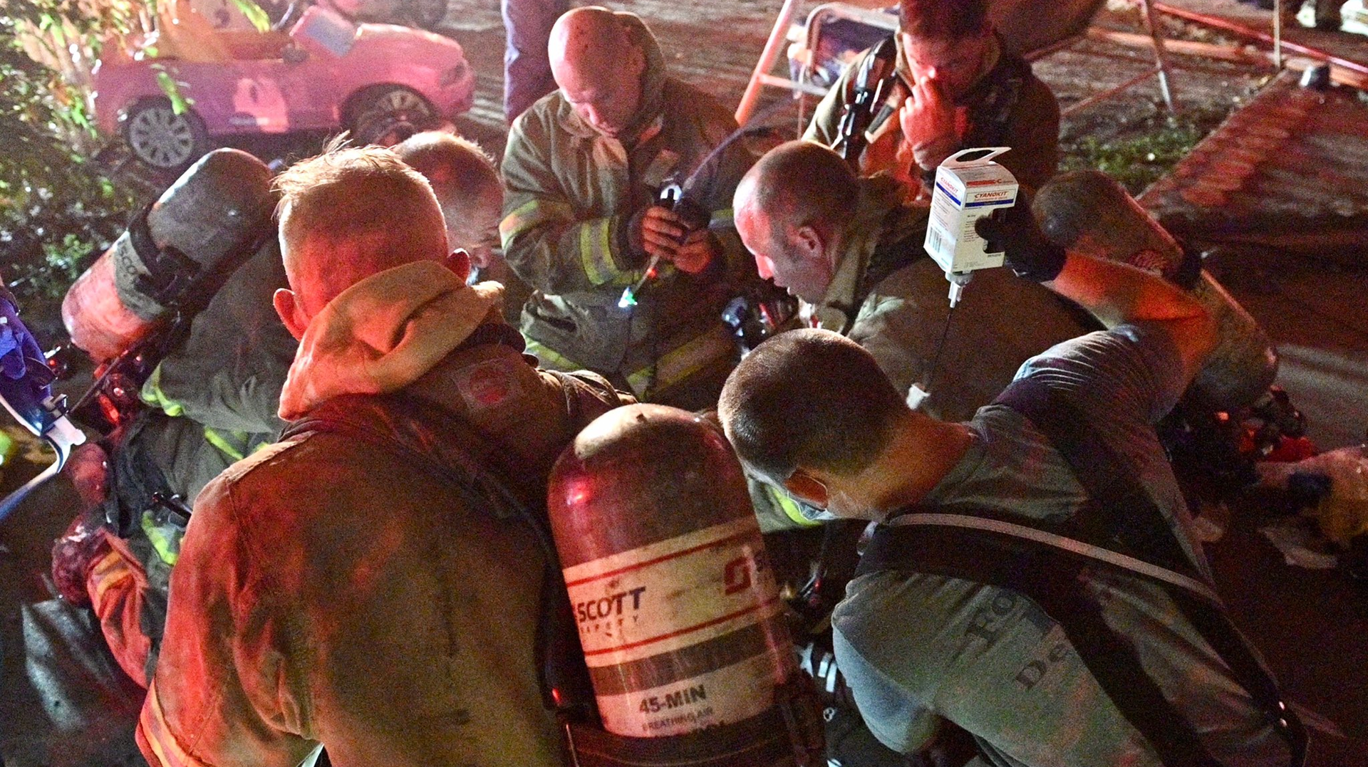Fort Worth, TX, firefighters rescued a 73-year-old man from a burning multi-family residence early Sunday.