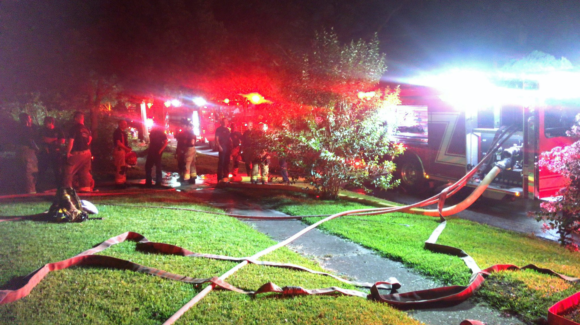 Houston firefighters forced their way into a burning house to pull out a toddler and her grandparents who had been sleeping when the structure caught fire late Tuesday.