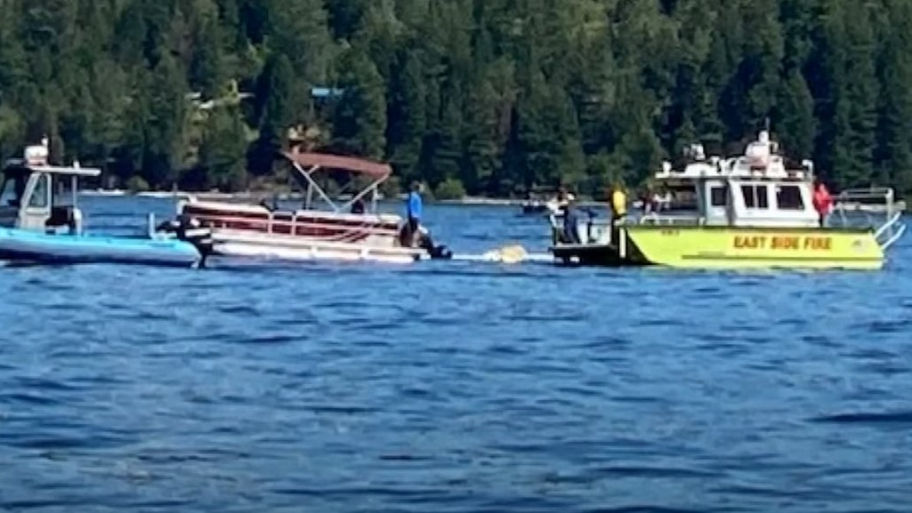 An East Side Fire District boat and other authorities search Lake Coeur d&rsquo;Alene in north Idaho after two airplanes sank i the waters following a mid-air collision Sunday.