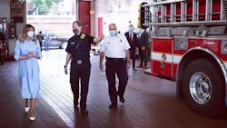 First Lady Melania Trump visited D.C. Fire and EMS Engine Company 9 on Wednesday to drop off lunches, face masks and other items. First Lady Melania Trump visited D.C. Fire and EMS Engine Company 9 on Wednesday to drop off lunches, face masks and other items.