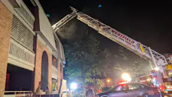 Firefighters from 10 departments battled a three-alarm blaze at a Middletown, CT, condo complex early Thursday.