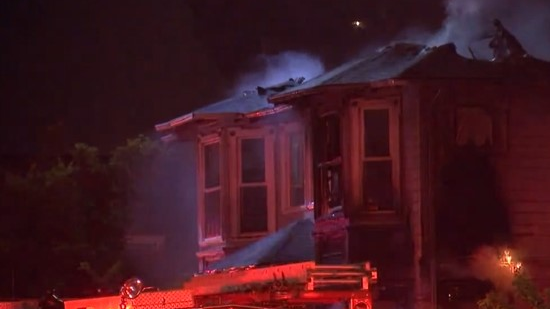 An Oakland, CA, firefighter suffered a hand injury during a two-alarm blaze early Tuesday.