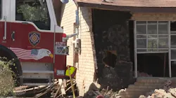 A San Antonio fire apparatus with no one inside rolled down a street and eventually crashed into a house Sunday.