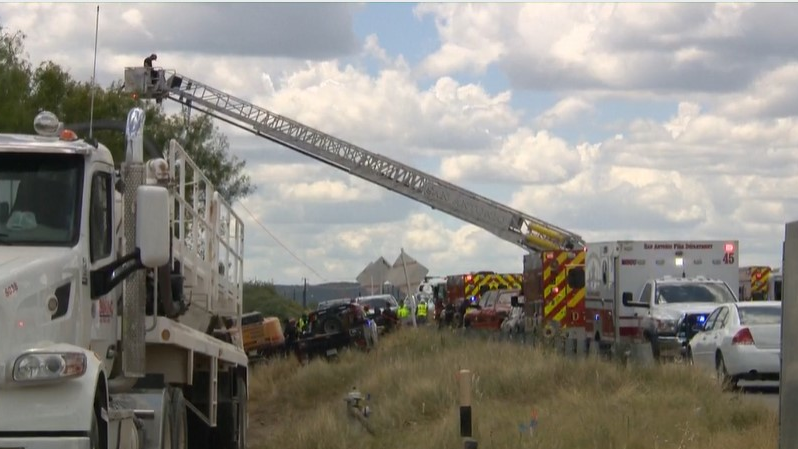 San Antonio firefighters rescued a construction worker who fell into a trench at a work site Tuesday.