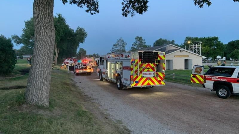 A Torrington, WY, firefighter was injured while setting up a Fourth of July fireworks display for the city Wednesday.