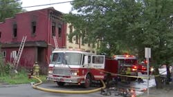 A Troy, NY, fire lieutenant suffered second-degree burns battling a two-alarm blaze that injured four others Friday.