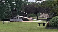 A flagpole at a Washingtonville, NY, memorial honoring five firefighters from the area who died stemming from the 9/11 attacks was vandalized last week.