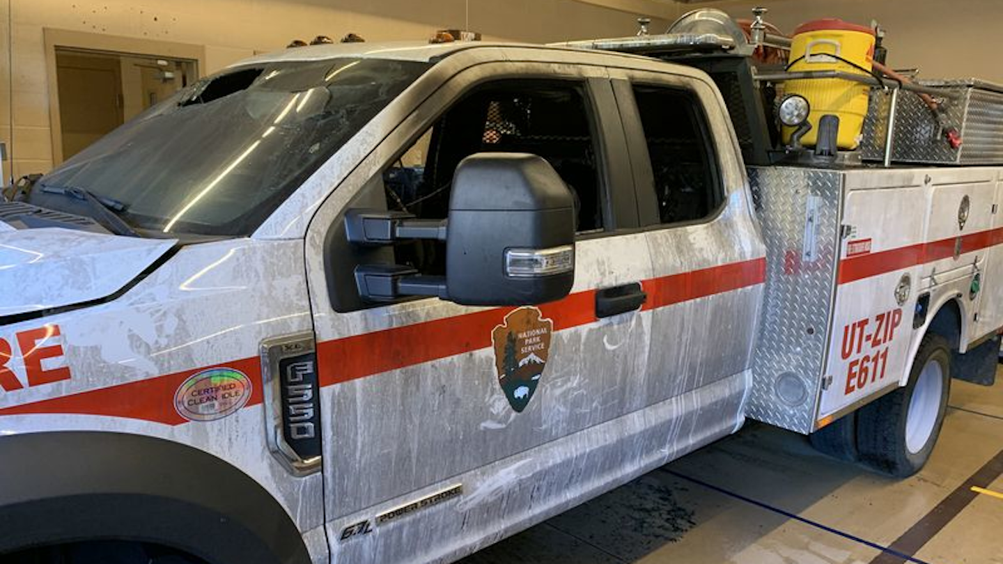 UT Wildland Fire Vehicle Catches Fire in National Park Bay Firehouse