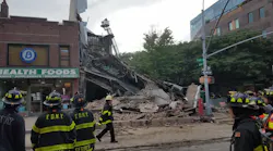 FDNY crews on scene in Brooklyn after a vacant three-story building collapsed on Wednesday, July 1, 2020.