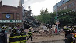 FDNY crews on scene in Brooklyn after a vacant three-story building collapsed on Wednesday, July 1, 2020.