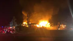 Over a dozen fire departments responded to the fire in Meade County early Sunday.