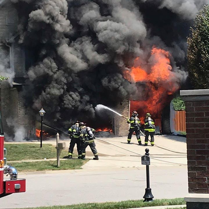 Four Indianapolis firefighters were injured--one seriously--during a house blaze Monday.