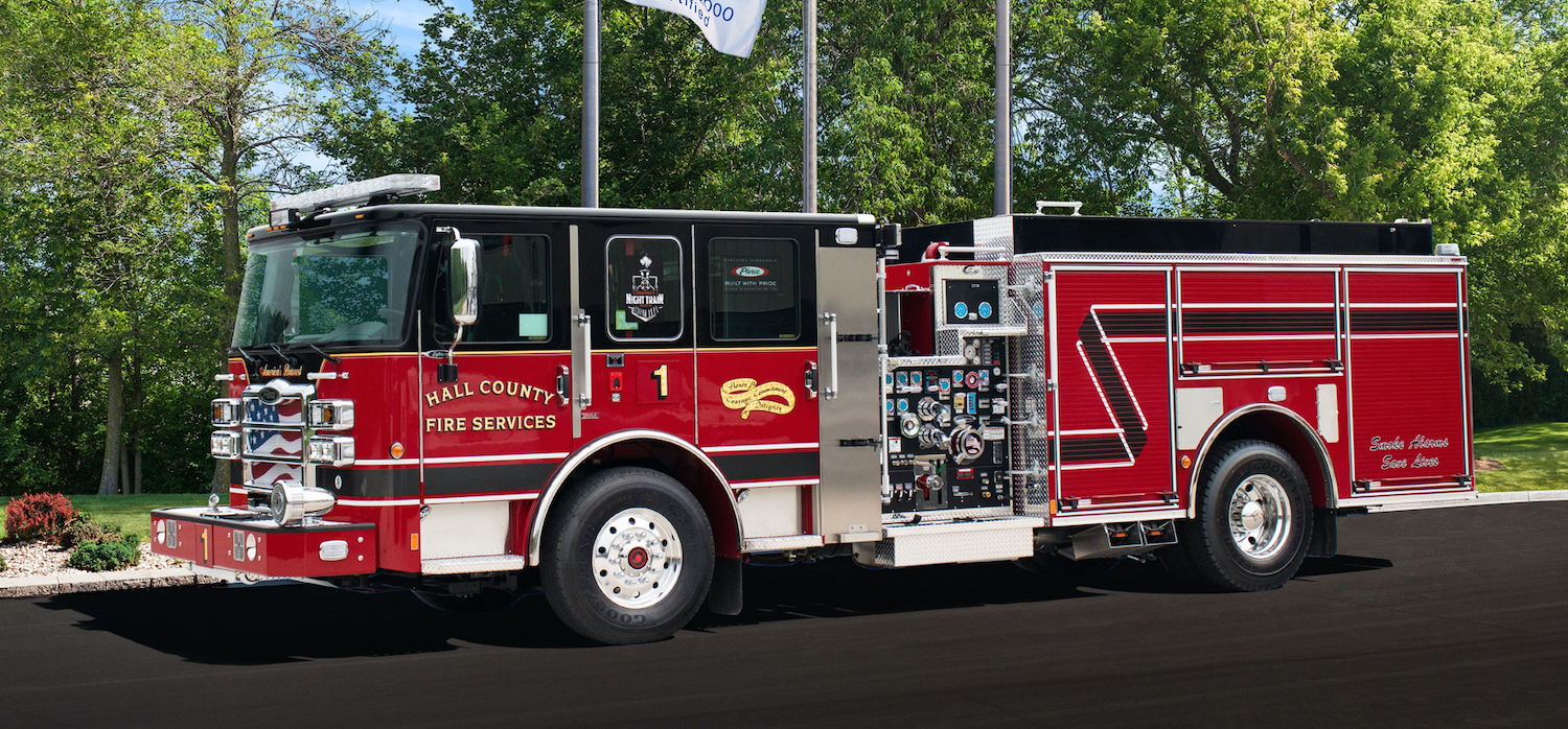 Pierce Manufacturing has secured an order from Hall County Fire Services in Georgia for eight Enforcer pumpers and one Ascendant 107&rsquo; heavy-duty aerial ladder.