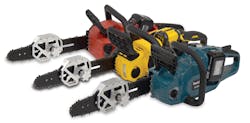 The conversion kit from Super Vac is compatible with Makita XCU07, XCU04 and XCU03 chainsaws; DeWalt DCCS670B and DCCS670X1 chainsaws; and Milwaukee 2727-20 and 2727-21HD chainsaws.