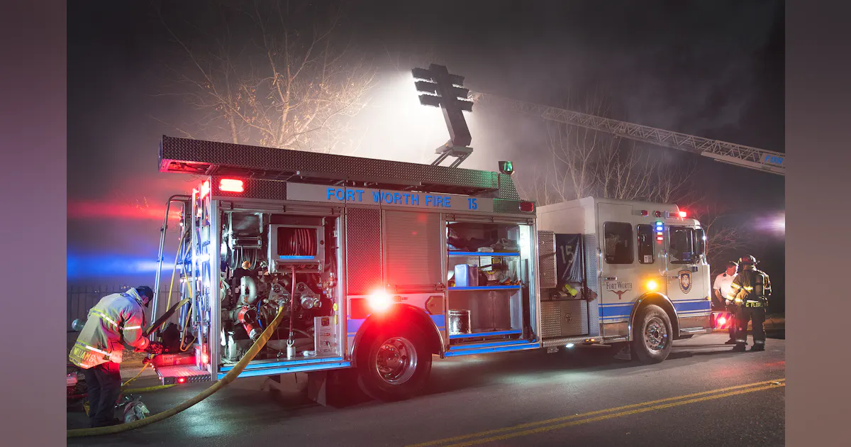 Emergency Lighting On Scene Firehouse