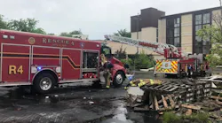 Joplin Fire Department’s Rescue 4, which was assigned to the roof of the abandoned hotel to investigate HVAC units and to set up for possible vertical ventilation, heard the mayday via the shouts of the endangered firefighter directly below them—as well as over the radio. The endangered firefighter concluded that, because his radio went into the water, a radioed mayday wouldn’t transmit.