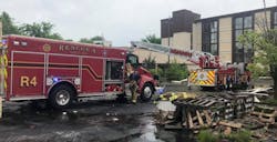 Joplin Fire Department’s Rescue 4, which was assigned to the roof of the abandoned hotel to investigate HVAC units and to set up for possible vertical ventilation, heard the mayday via the shouts of the endangered firefighter directly below them—as well as over the radio. The endangered firefighter concluded that, because his radio went into the water, a radioed mayday wouldn’t transmit. Joplin Fire Department’s Rescue 4, which was assigned to the roof of the abandoned hotel to investigate HVAC units and to set up for possible vertical ventilation, heard the mayday via the shouts of the endangered firefighter directly below them—as well as over the radio. The endangered firefighter concluded that, because his radio went into the water, a radioed mayday wouldn’t transmit.