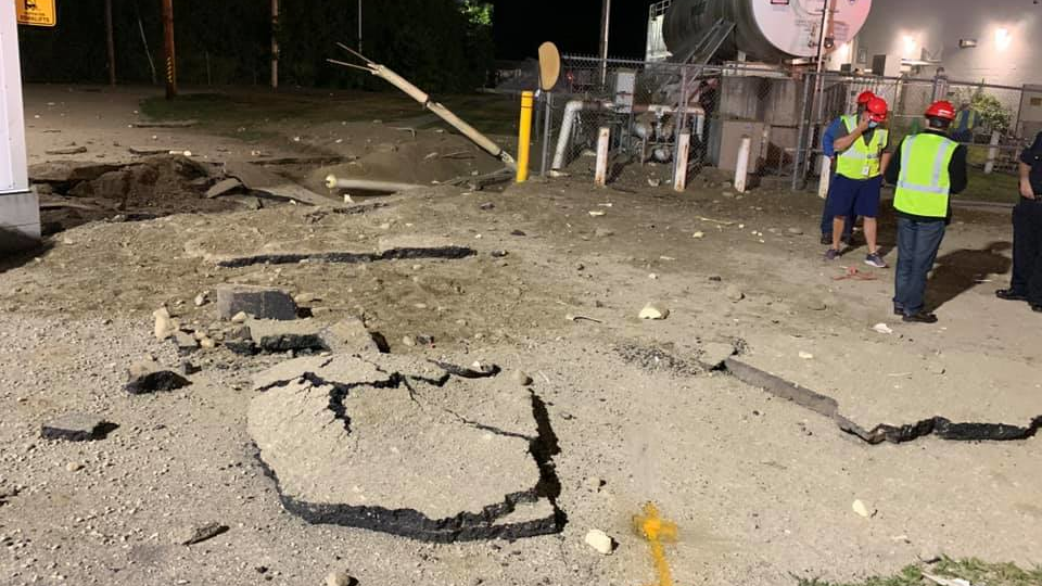 An Ashland, MA, Fire Department hazardous materials team responded to a large underground explosion Tuesday.