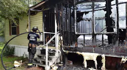 An Augusta, GA, firefighter was injured while battling a fatal house fire Monday.