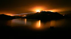 The Holser Fire burned more than 1,000 acres by the end of its first day near Lake Piru, CA, on Monday.