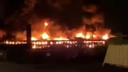 Utica, NY, firefighters battled a massive blaze that broke out at the former CharlesTown Mall early Thursday.