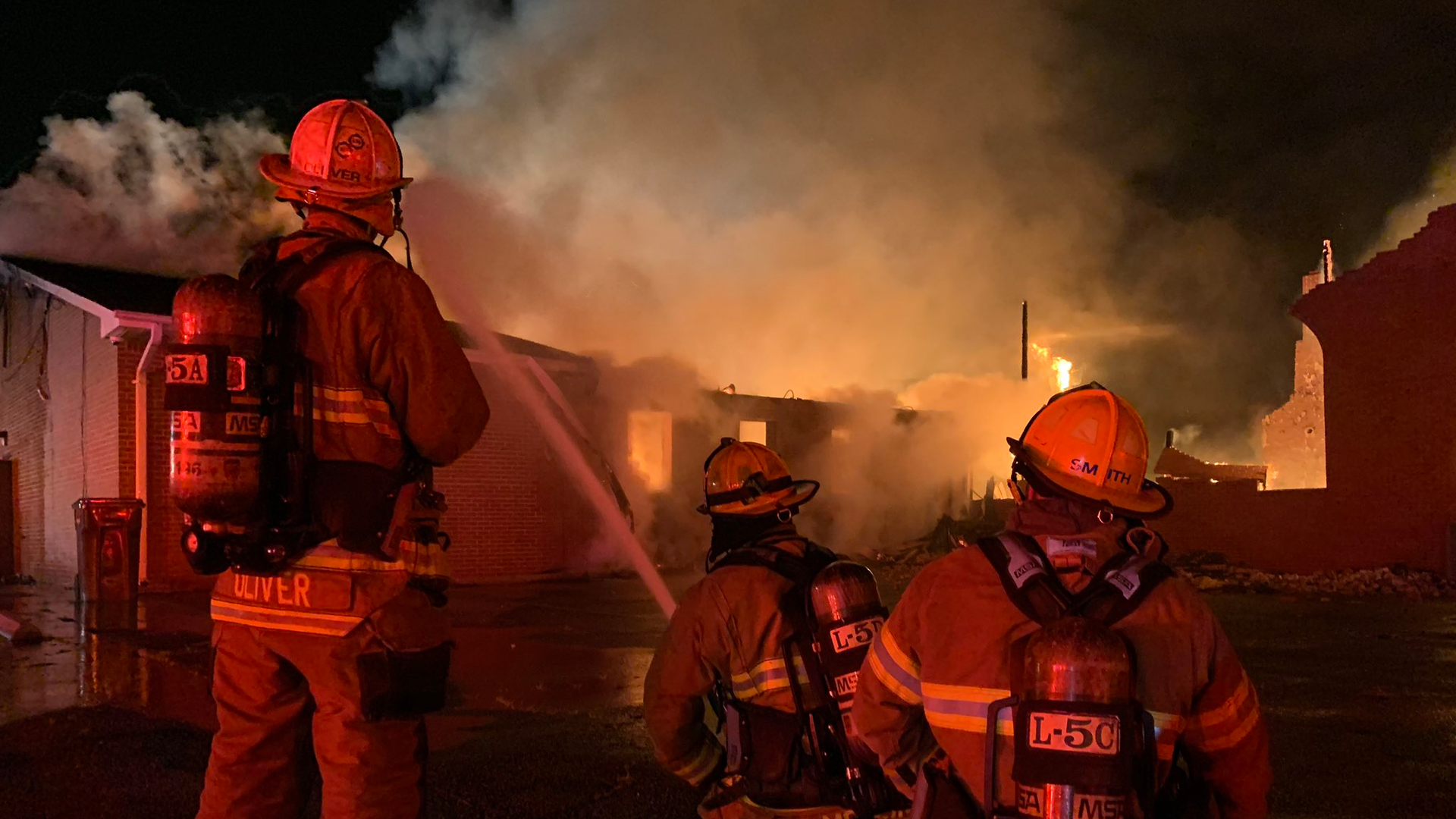 Chesapeake, VA, firefighters worked for nearly three hours to control a blaze that broke out at the Gabriel Chapel A.M.E. Zion Church early Friday.