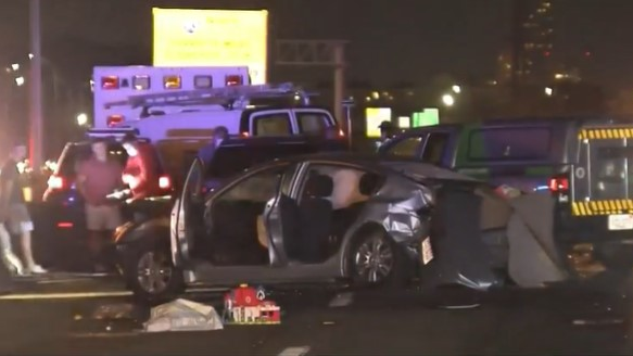 An ambulance carrying a patient was part of a fatal crash involving several vehicles Saturday.