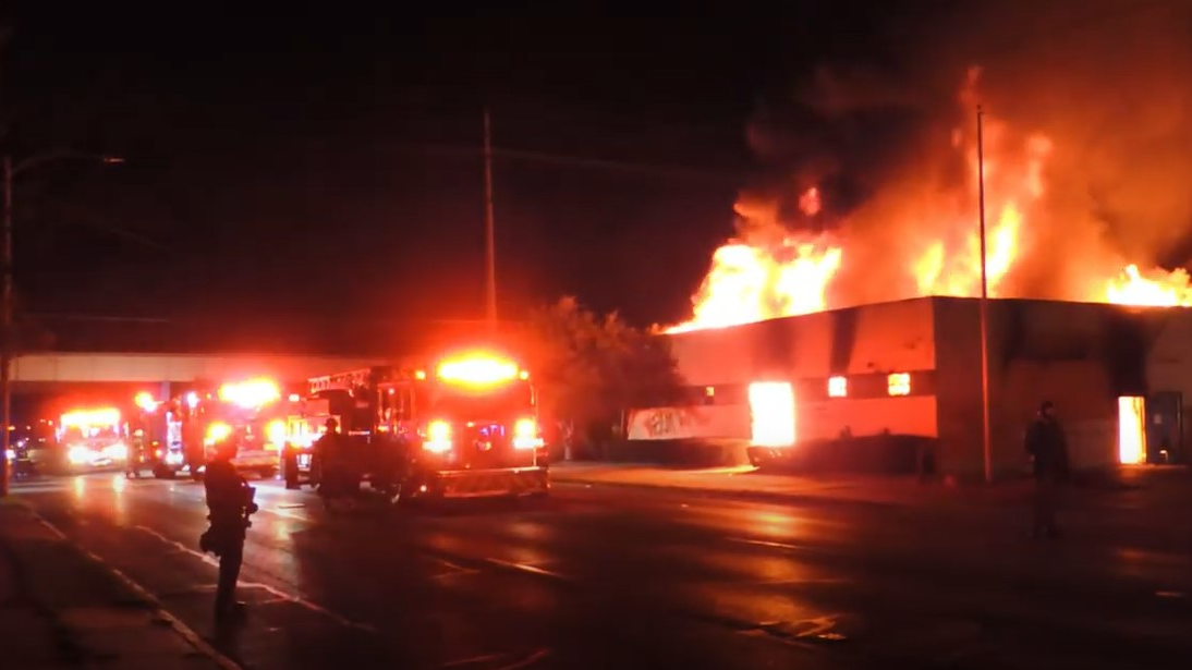 Kenosha, WI, crews battled multiple fires late Monday and early Tuesday that were set in response to the shooting of a 29-year-old Black man by police Sunday.