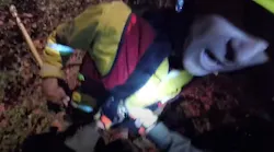 A Sonoma County, CA, Sheriff's Office helicopter was used to rescue two Marin County firefighters who were trapped while battling the Woodward Fire at Point Reyes National Seashore late Friday.