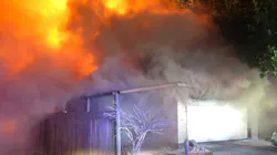 Montgomery County, VA, firefighters rescued an unconscious 18-year-old woman who was inside a closet in a burning home in Willis early Tuesday.