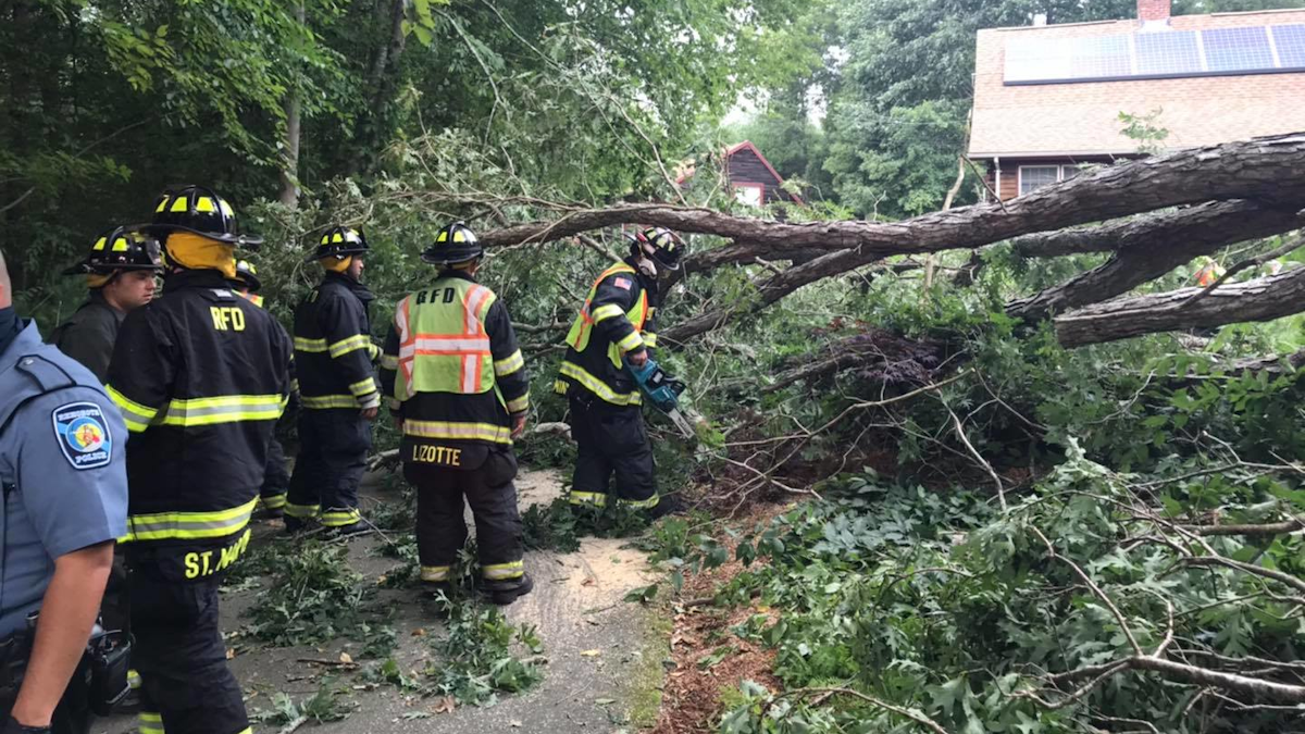 Ma Firefighters Rescue Man Trapped Under Tree Knocked Down By Tree