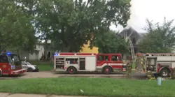 Topeka, KS, firefighters rescued a child from a burning house Tuesday.