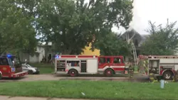 Topeka, KS, firefighters rescued a child from a burning house Tuesday.