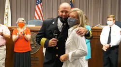 New Cobb County Fire Chief Bill Johnson poses after being unanimously approved by county commissioners to lead the fire and rescue department on Tuesday, Aug. 11, 2020.