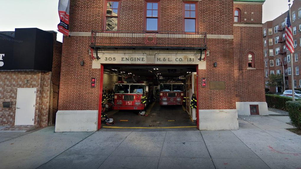 The FDNY's Engine 305/Ladder 151 station in Forest Hills, Queens.