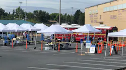 A free COVID-19 testing site at Rainier Beach High School in Seattle.