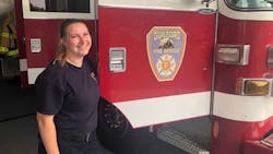 Guilford firefighter/paramedic Ashley Vargoshe. Guilford firefighter/paramedic Ashley Vargoshe.