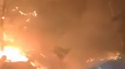 Raw video from the CZU Lightning Complex in Santa Cruz County, CA, captured a firefighter's drive through a raging wildfire along Highway 236 in Big Basin Redwoods State Park on Aug. 18.
