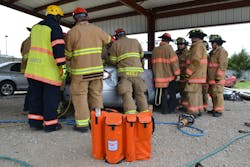 In addition to insisting that proper technical rescue PPE be worn by all participating personnel at incidents and training drills, making various safety items readily and obviously available, such as this Packexe Smash Kit, plants the seeds of safety in the mind of members and officers. In addition to insisting that proper technical rescue PPE be worn by all participating personnel at incidents and training drills, making various safety items readily and obviously available, such as this Packexe Smash Kit, plants the seeds of safety in the mind of members and officers.