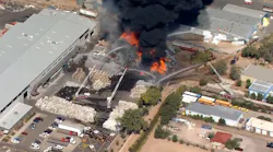 Crews from AlAlbuquerque, NM, Fire Rescue and the Bernalillo County Fire Department tackled a massive blaze that erupted at a recycling yard Tuesday.
