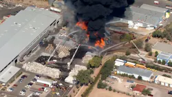 Crews from AlAlbuquerque, NM, Fire Rescue and the Bernalillo County Fire Department tackled a massive blaze that erupted at a recycling yard Tuesday. Crews from AlAlbuquerque, NM, Fire Rescue and the Bernalillo County Fire Department tackled a massive blaze that erupted at a recycling yard Tuesday.